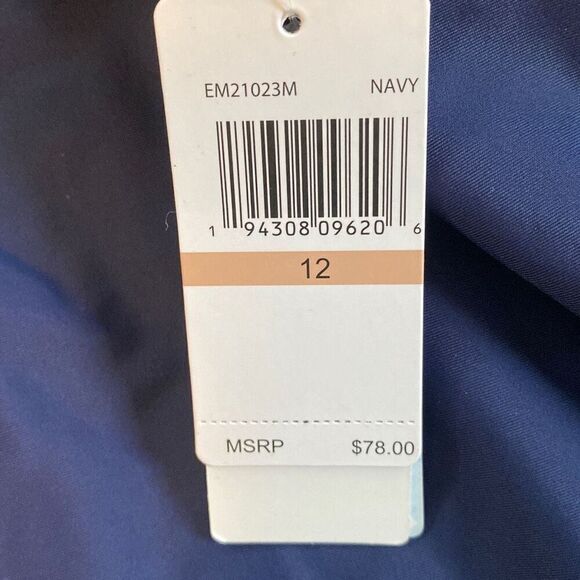 Elemar NWT One-Piece Swimsuit Draped Tropical Full Coverage Tummy Control Navy - Picture 8 of 10